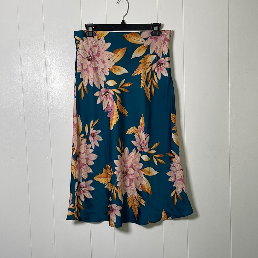 Forever 21 Blue Green Silky Skirt